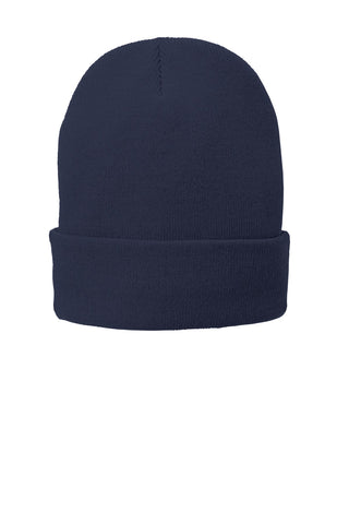 Port & Company Fleece-Lined Knit Cap (Navy)