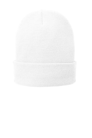 Port & Company Fleece-Lined Knit Cap (White)