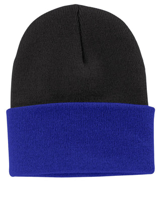 Port & Company Knit Cap (Black/ Athletic Royal)
