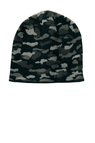 Port & Company Camo Beanie Cap (Black Camo)