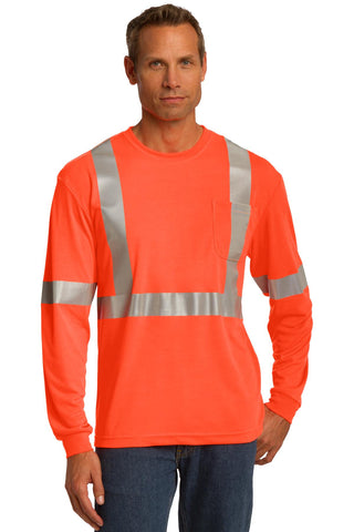 CornerStone ANSI 107 Class 2 Long Sleeve Safety T-Shirt (Safety Orange/ Reflective)