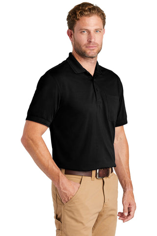 CornerStone Industrial Snag-Proof Pique Pocket Polo (Black)