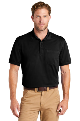 CornerStone Industrial Snag-Proof Pique Pocket Polo (Black)