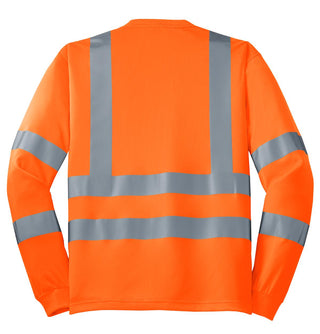 CornerStone ANSI 107 Class 3 Long Sleeve Snag-Resistant Reflective T-Shirt (Safety Orange)