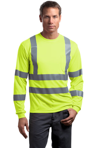 CornerStone ANSI 107 Class 3 Long Sleeve Snag-Resistant Reflective T-Shirt (Safety Yellow)