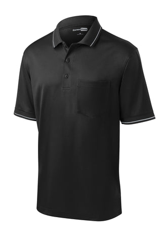 CornerStone Select Snag-Proof Tipped Pocket Polo (Black/ Smoke Grey)