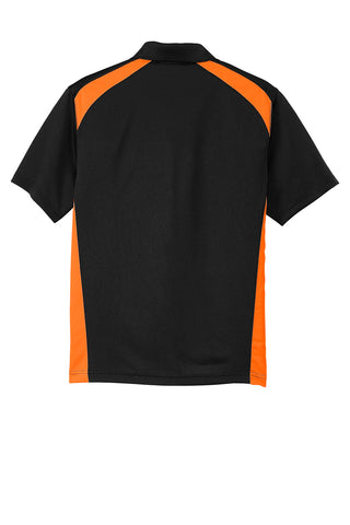 CornerStone Select Snag-Proof Two Way Colorblock Pocket Polo (Black/ Shock Orange)