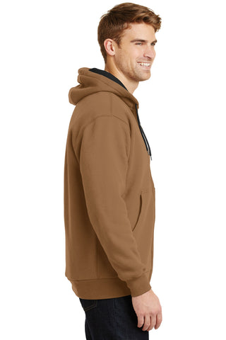 CornerStone Heavyweight Full-Zip Hooded Sweatshirt with Thermal Lining (Duck Brown)