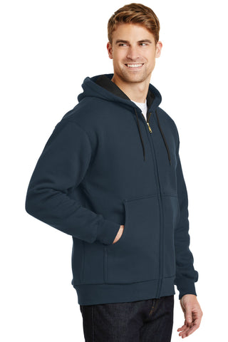 CornerStone Heavyweight Full-Zip Hooded Sweatshirt with Thermal Lining (Navy)