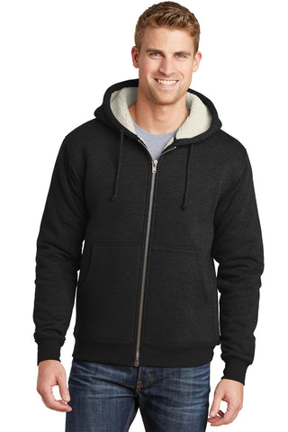 CornerStone Heavyweight Sherpa-Lined Hooded Fleece Jacket (Black)