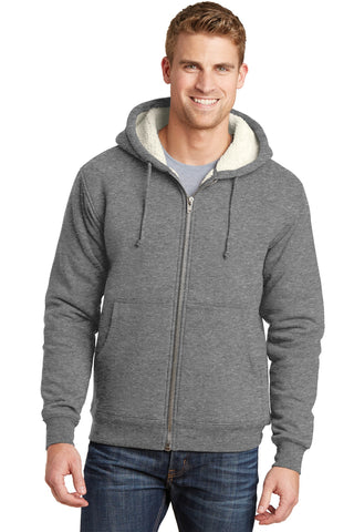 CornerStone Heavyweight Sherpa-Lined Hooded Fleece Jacket (Grey)