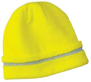 CornerStone Enhanced Visibility Beanie with Reflective Stripe (Safety Yellow/ Reflective)