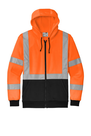 CornerStone A107 Class 3 Heavy-Duty Fleece Full-Zip Hoodie (Safety Orange)
