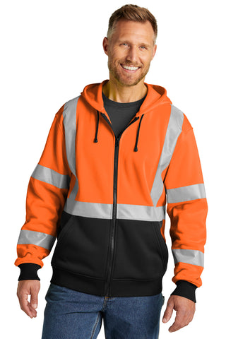 CornerStone A107 Class 3 Heavy-Duty Fleece Full-Zip Hoodie (Safety Orange)