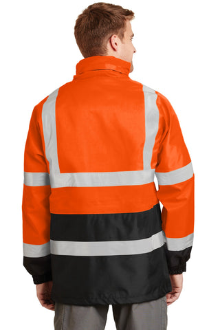 CornerStone ANSI 107 Class 3 Waterproof Parka (Safety Orange/ Black)