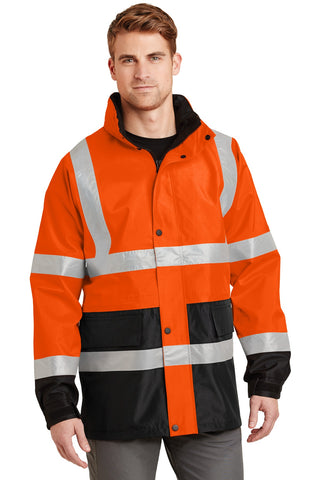 CornerStone ANSI 107 Class 3 Waterproof Parka (Safety Orange/ Black)