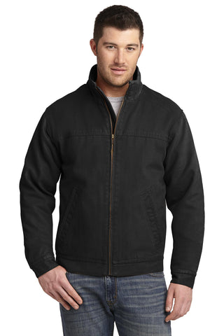 CornerStone Washed Duck Cloth Flannel-Lined Work Jacket (Black)
