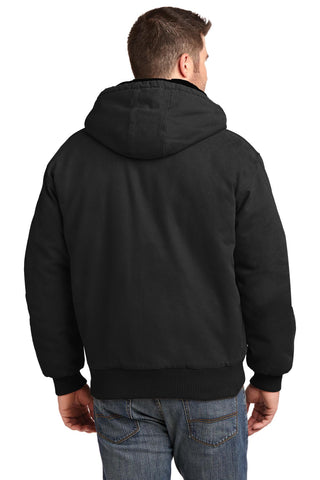 CornerStone Washed Duck Cloth Insulated Hooded Work Jacket (Black)