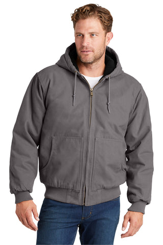 CornerStone Washed Duck Cloth Insulated Hooded Work Jacket (Metal Grey)