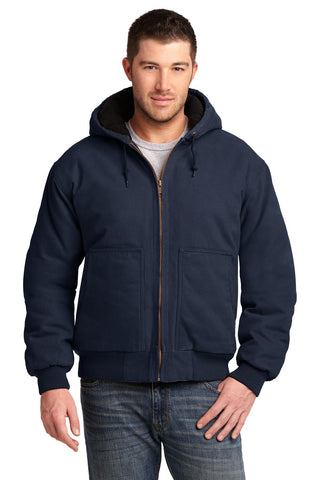 CornerStone Washed Duck Cloth Insulated Hooded Work Jacket (Navy)