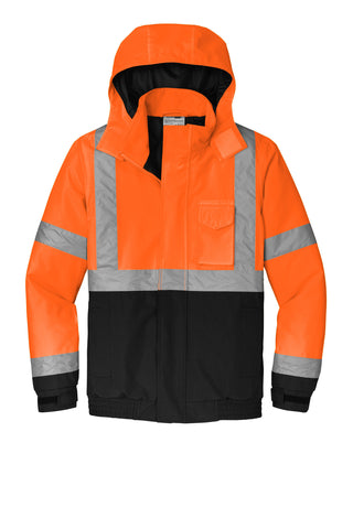 CornerStone ANSI 107 Class 3 Economy Waterproof Insulated Bomber Jacket (Safety Orange)