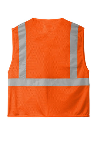 CornerStone ANSI 107 Class 2 Economy Mesh Zippered Vest (Safety Orange)