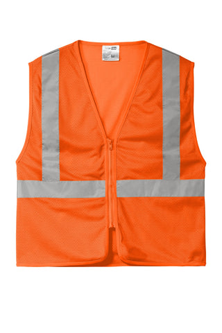 CornerStone ANSI 107 Class 2 Economy Mesh Zippered Vest (Safety Orange)