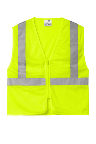 CornerStone ANSI 107 Class 2 Economy Mesh Zippered Vest (Safety Yellow)