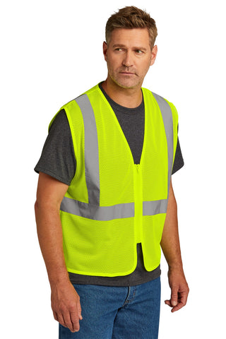 CornerStone ANSI 107 Class 2 Economy Mesh Zippered Vest (Safety Yellow)