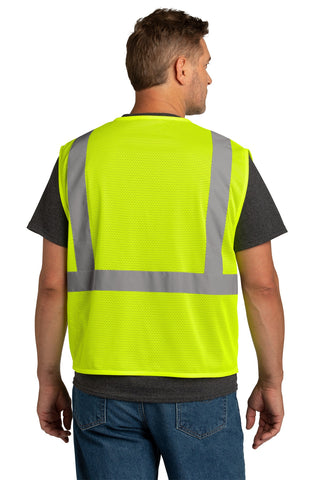 CornerStone ANSI 107 Class 2 Economy Mesh Zippered Vest (Safety Yellow)