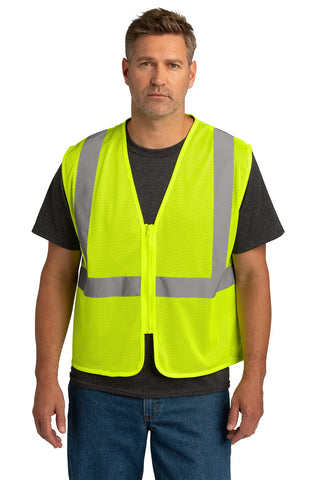 CornerStone ANSI 107 Class 2 Economy Mesh Zippered Vest (Safety Yellow)