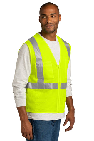 CornerStone ANSI 107 Class 2 Mesh Zippered Vest (Safety Yellow)