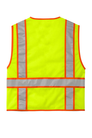 CornerStone ANSI 107 Class 2 Mesh Zippered Two-Tone Vest (Safety Yellow)