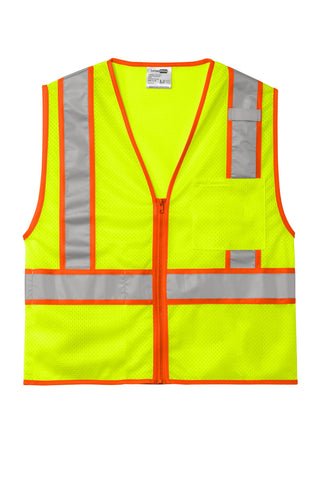 CornerStone ANSI 107 Class 2 Mesh Zippered Two-Tone Vest (Safety Yellow)