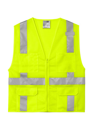 CornerStone ANSI 107 Class 2 Mesh Six-Pocket Zippered Vest (Safety Yellow)