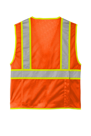 CornerStone ANSI 107 Class 2 Surveyor Zippered Two-Tone Vest (Safety Orange)