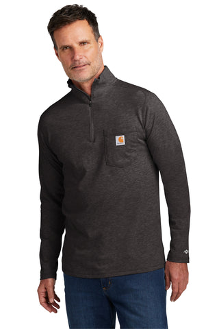 Carhartt Force 1/4-Zip Long Sleeve T-Shirt (Carbon Heather)