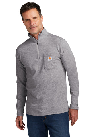 Carhartt Force 1/4-Zip Long Sleeve T-Shirt (Heather Grey)