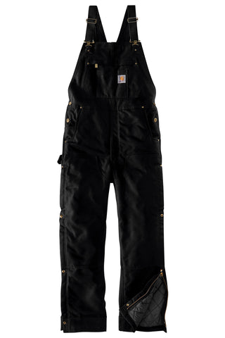 Carhartt Firm Duck Insulated Bib Overalls (Black)