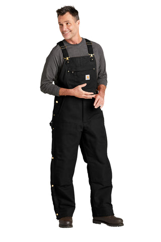 Carhartt Firm Duck Insulated Bib Overalls (Black)