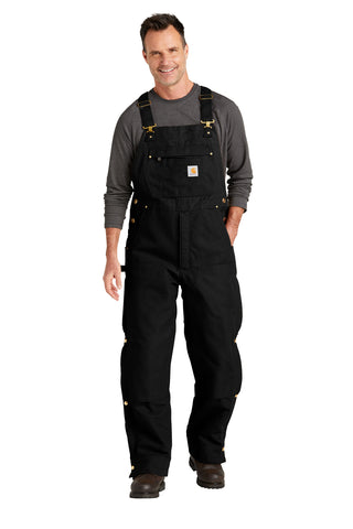 Carhartt Firm Duck Insulated Bib Overalls (Black)