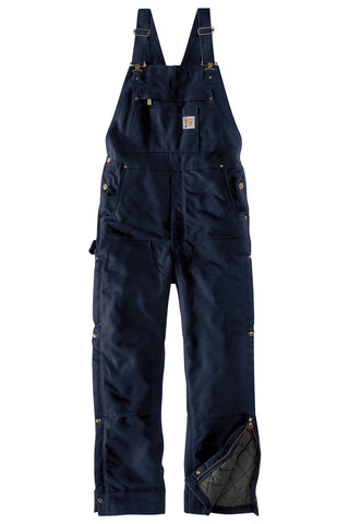 Carhartt Firm Duck Insulated Bib Overalls (Dark Navy)