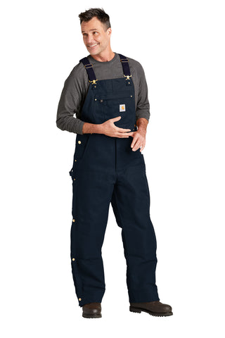 Carhartt Firm Duck Insulated Bib Overalls (Dark Navy)