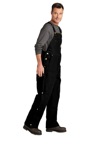 Carhartt Tall Firm Duck Insulated Bib Overalls (Black)