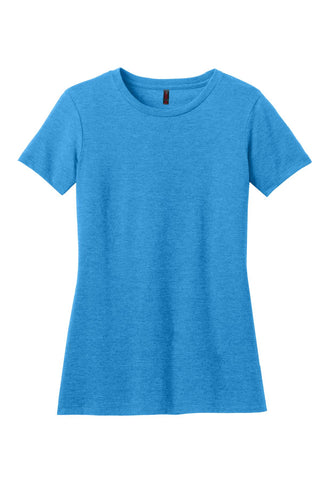 District Women's Perfect Blend CVC Tee (Heathered Bright Turquoise)