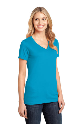 District Women's Perfect Weight V-Neck Tee (Bright Turquoise)