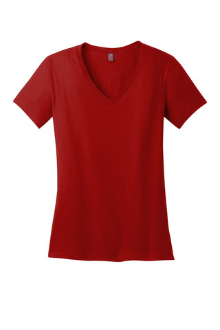 District Women's Perfect Weight V-Neck Tee (Classic Red)