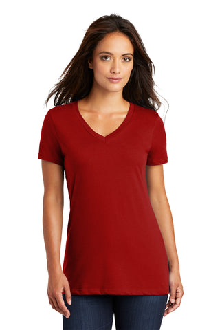 District Women's Perfect Weight V-Neck Tee (Classic Red)