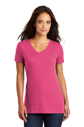 District Women's Perfect Weight V-Neck Tee (Dark Fuchsia)