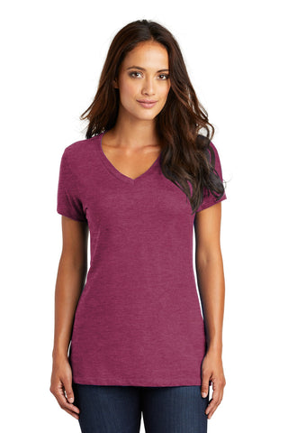 District Women's Perfect Weight V-Neck Tee (Heathered Loganberry)